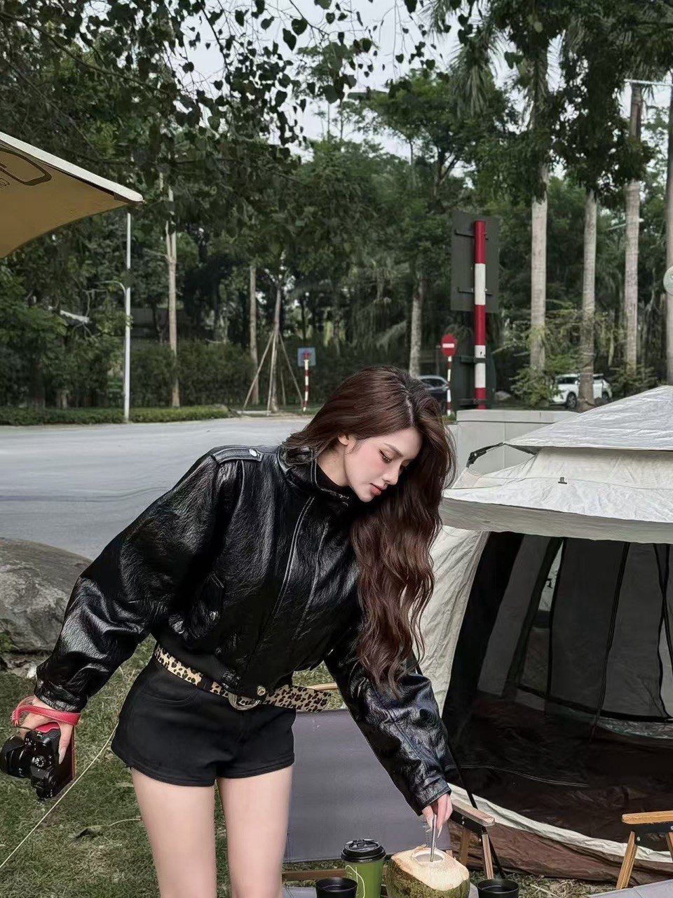 Та самая укороченная кожаная  куртка 💔
💥Идеальная посад...