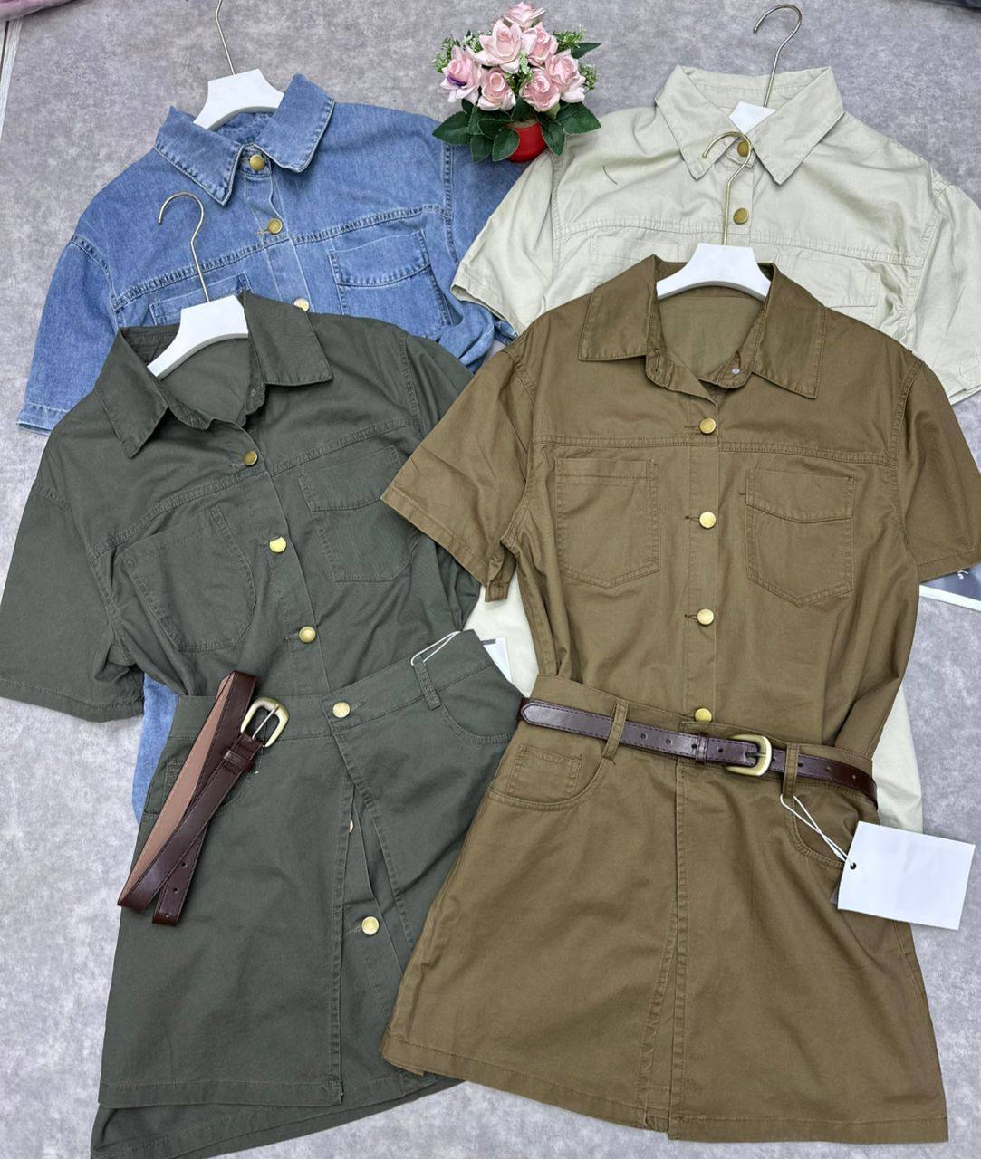 Джинсовая двойка платье