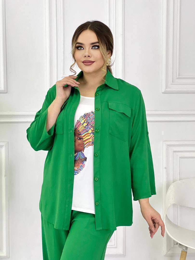 ТРОЙКА
рубашка, брюки на резинке , майка 
Х/б 100% стре...