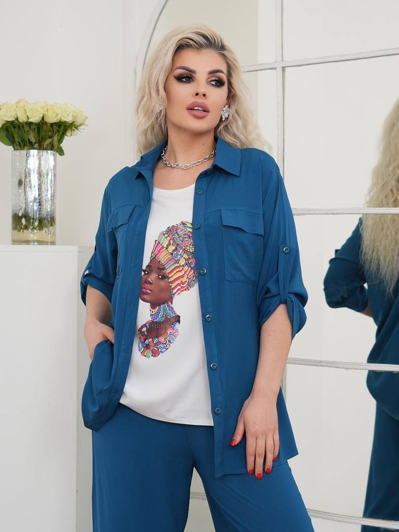 ТРОЙКА
рубашка, брюки на резинке , майка 
Х/б 100% стре...