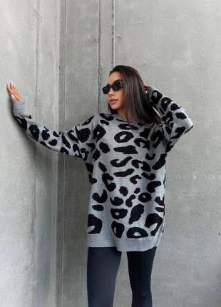 Трикотажная туника с леопардовым принтом