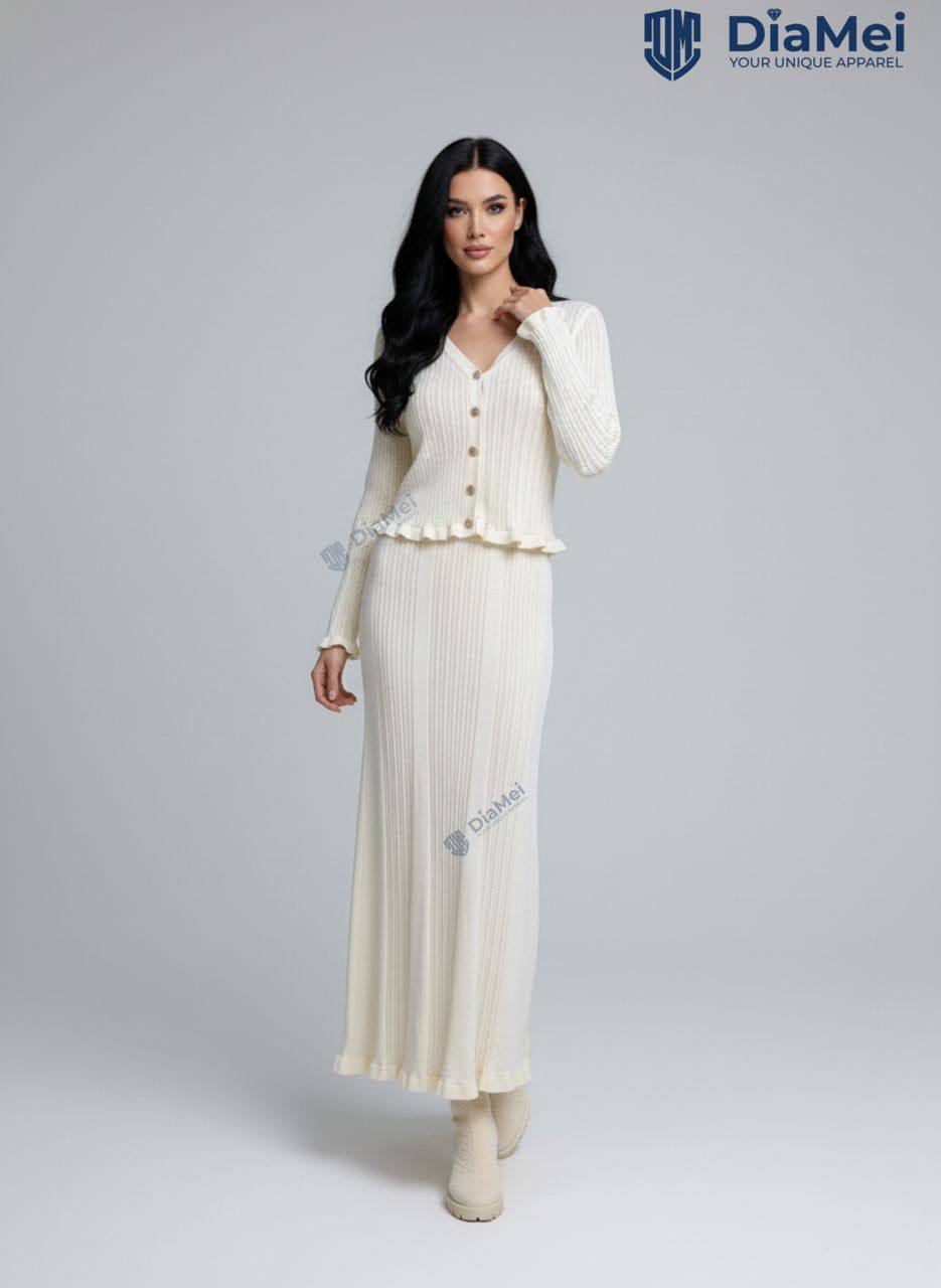 Трикотажная двойка с воланами — новинка сезона!