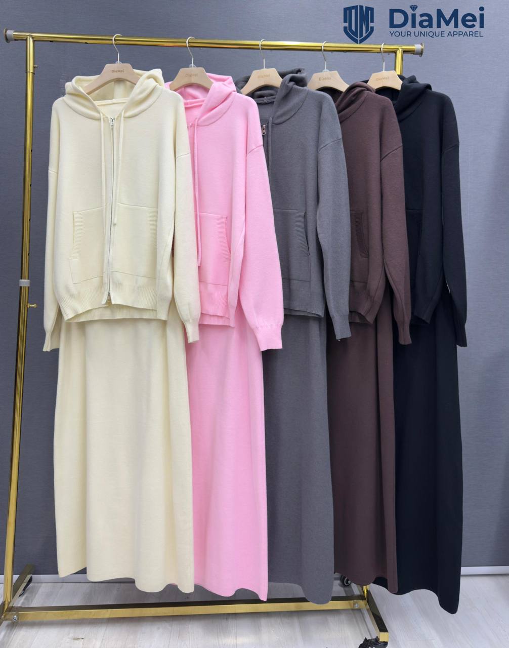 Трикотажная двойка с юбкой и капюшоном ✨