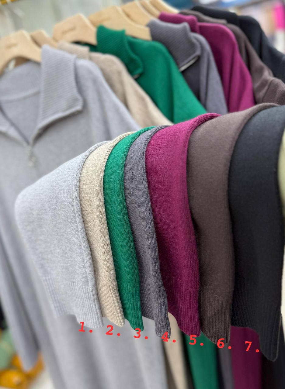 Трикотажное платье с воротником-молнией ✨