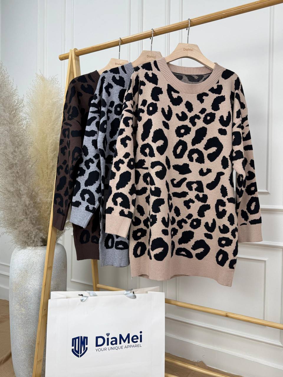 Трикотажная туника с леопардовым принтом