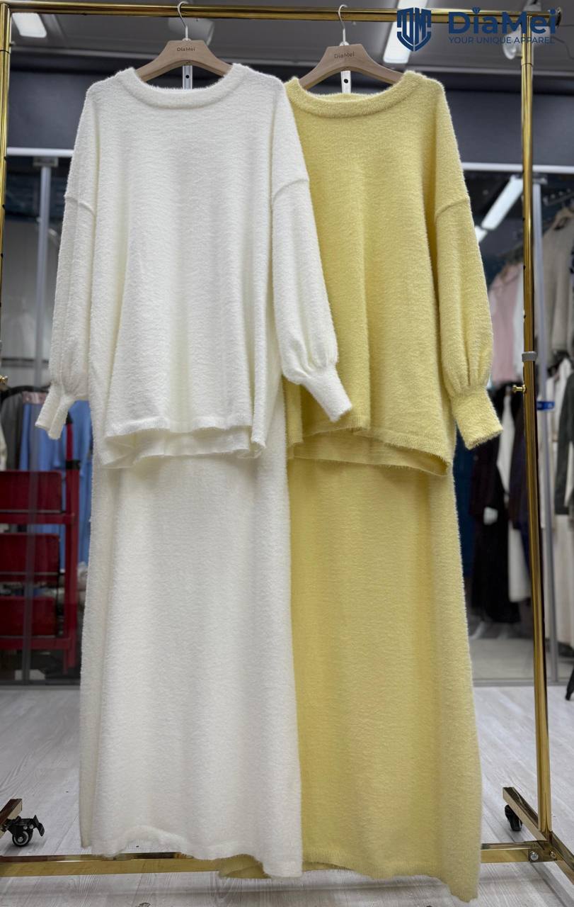 двойка из альпаки с рукавами-фонариками