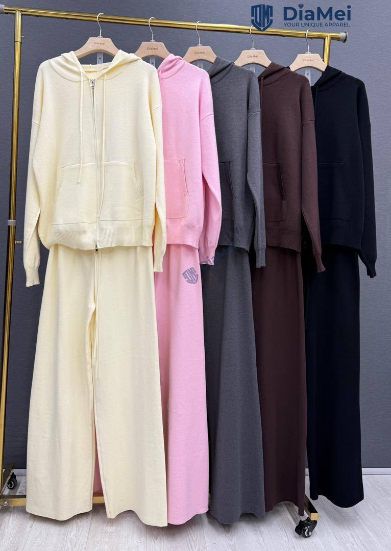 Трикотажный спортивный комплект с худи ✨