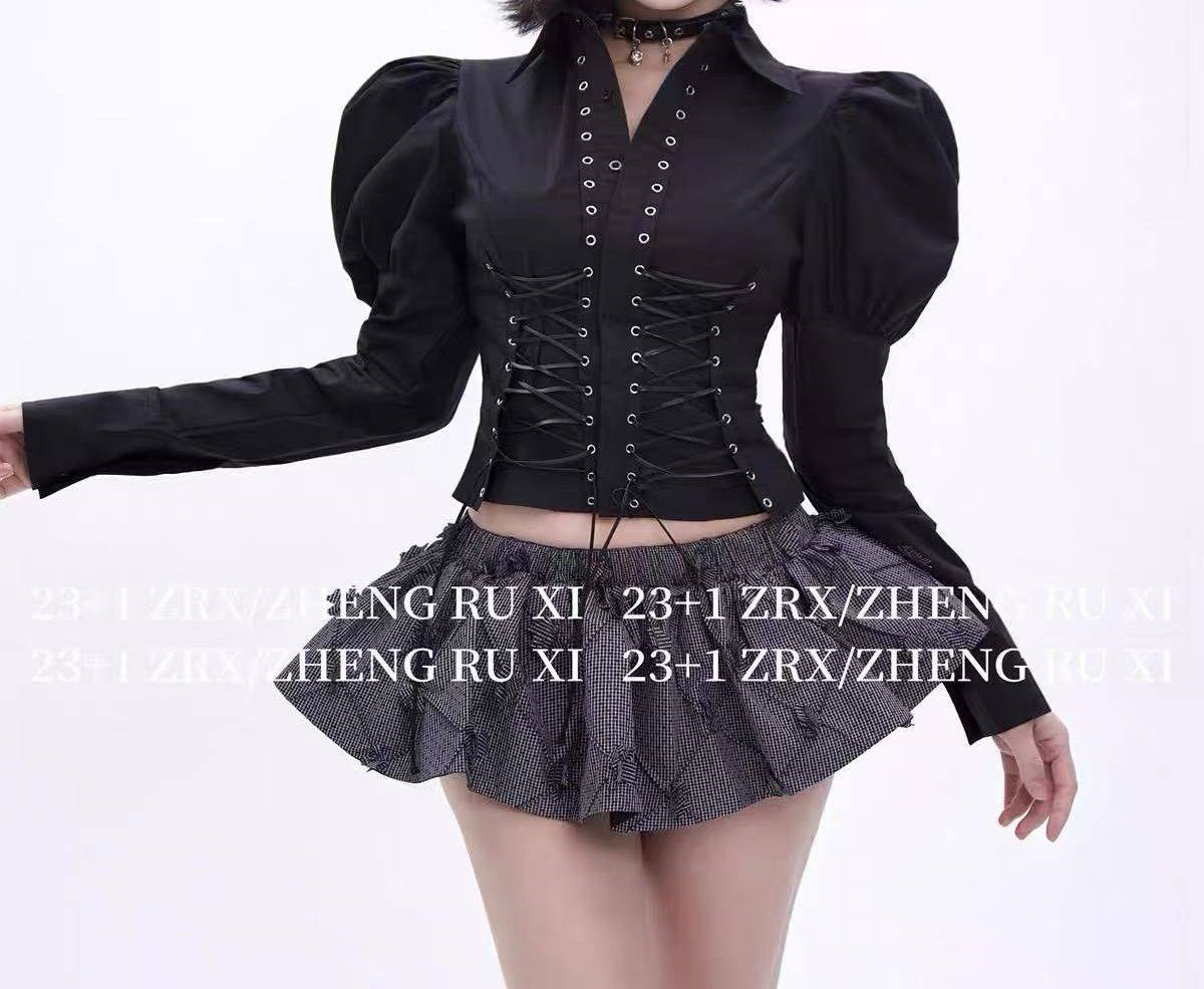 Элегантная рубашка с корсетной шнуровкой