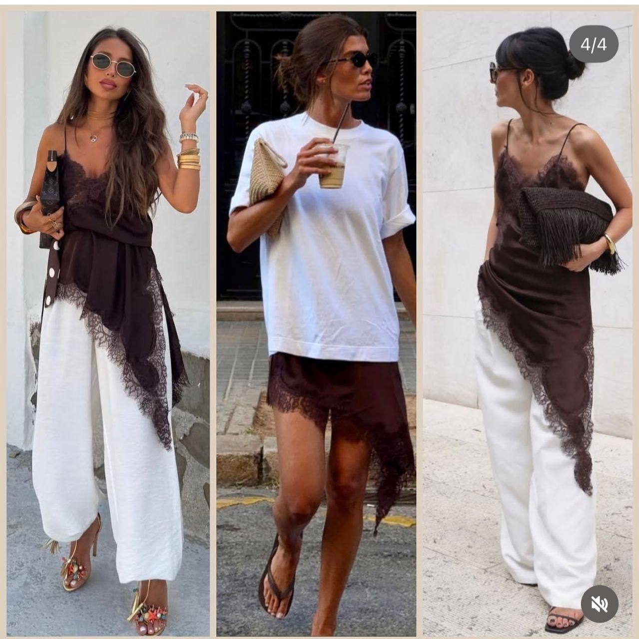 Lace Slip Dress
Асимметричное платье с кружевом