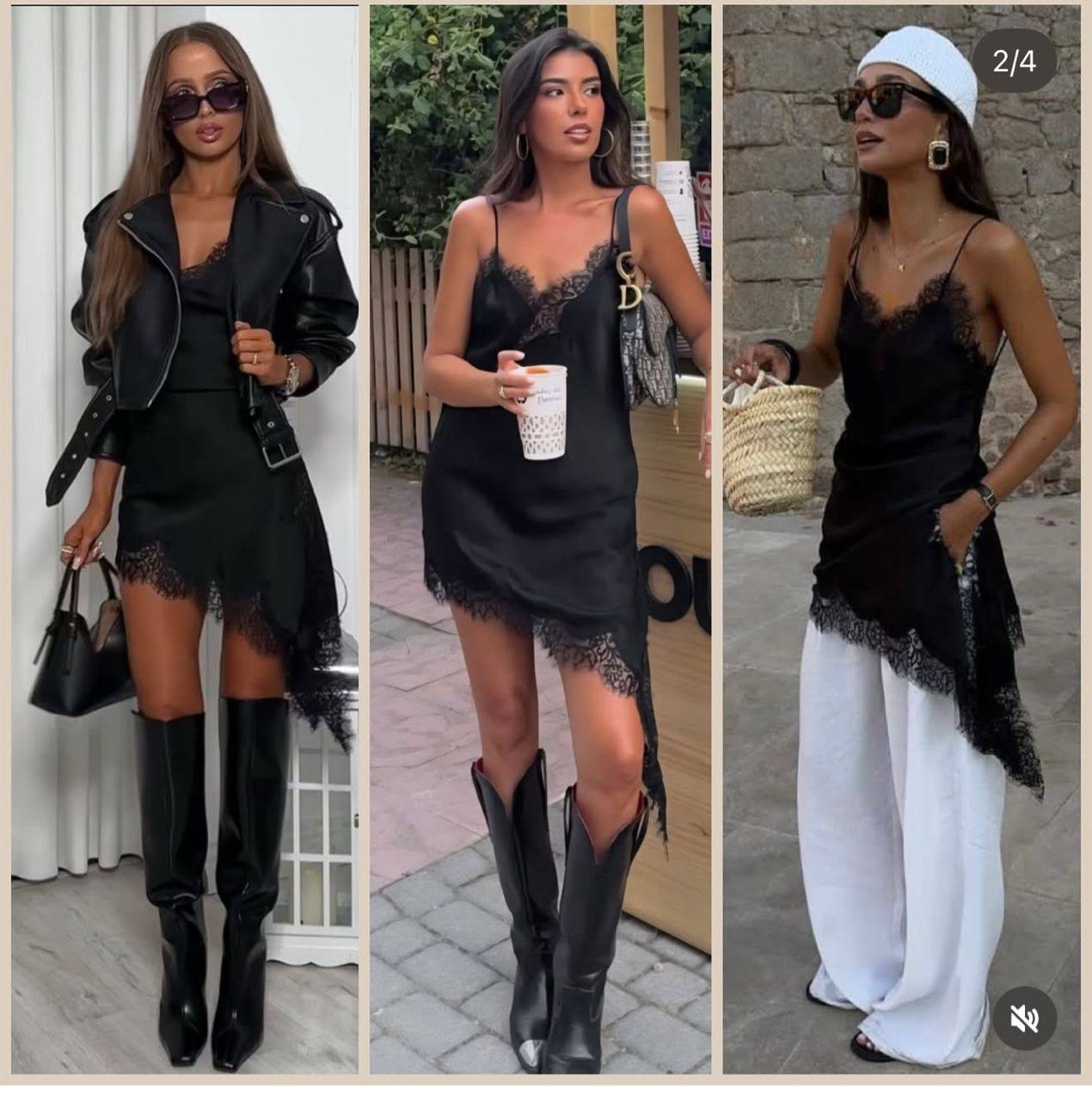 Lace Slip Dress
Асимметричное платье с кружевом