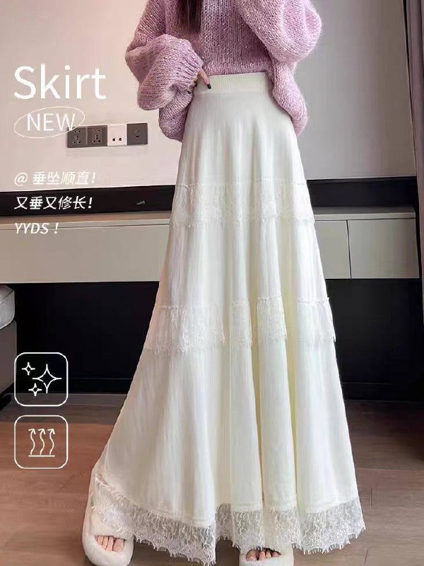 Velvet Lace Maxi
Вельветовая юбка с кружевной отделкой