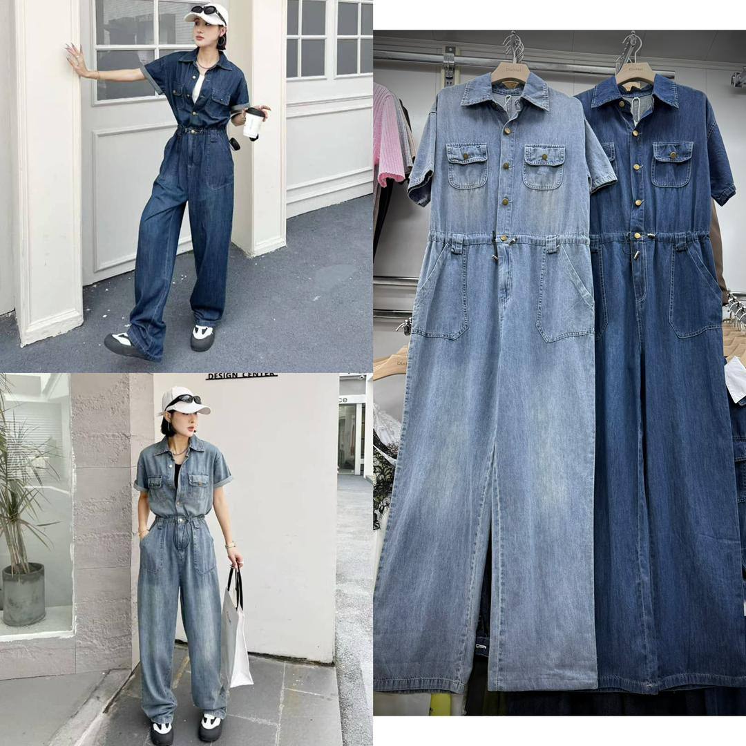 Джинсовый комбинезон Wide Leg
Стильный комбинезон из де...