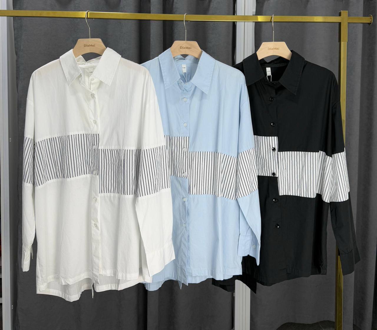 Стильная рубашка с контрастными вставками