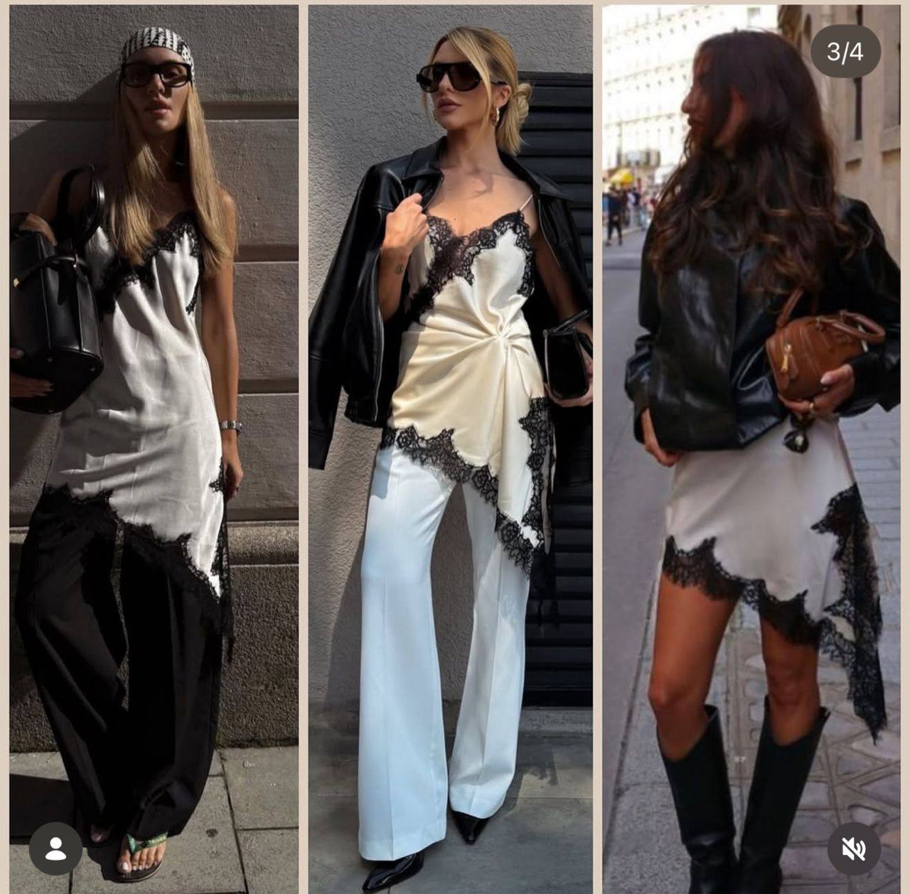 Lace Slip Dress
Элегантное платье-слип с асимметричным ...