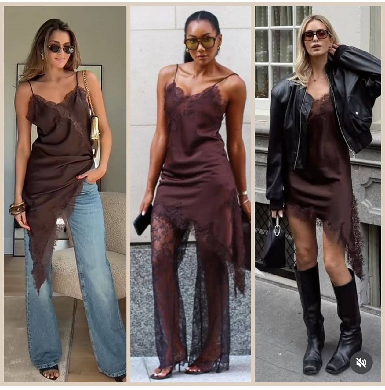 Lace Slip Dress
Элегантное платье-слип с асимметричным ...