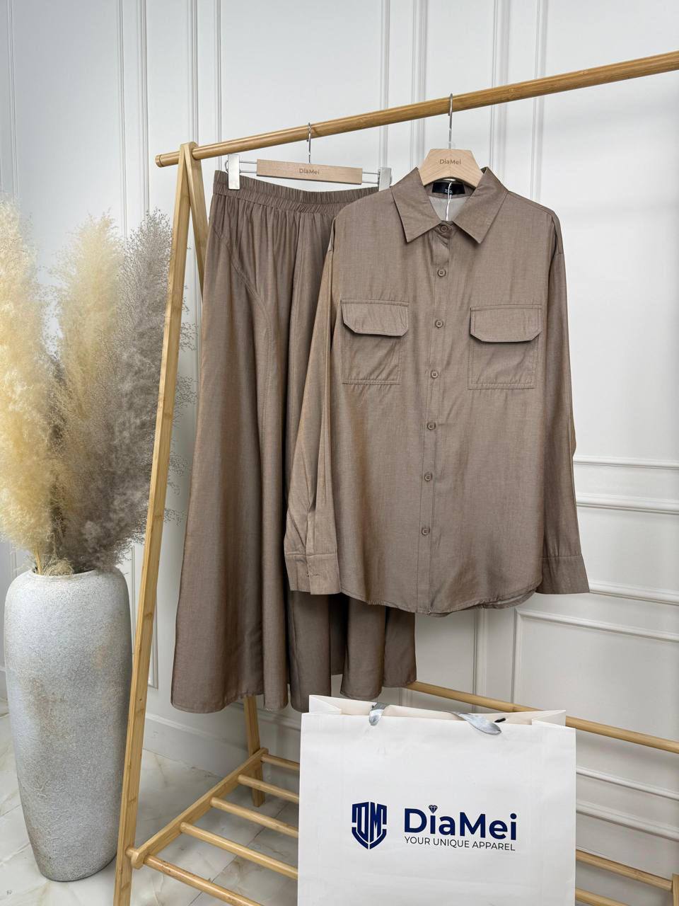 Комплект из купра тенселя: рубашка и юбка