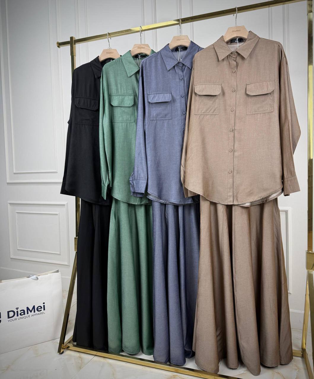 Комплект из купра тенселя: рубашка и юбка