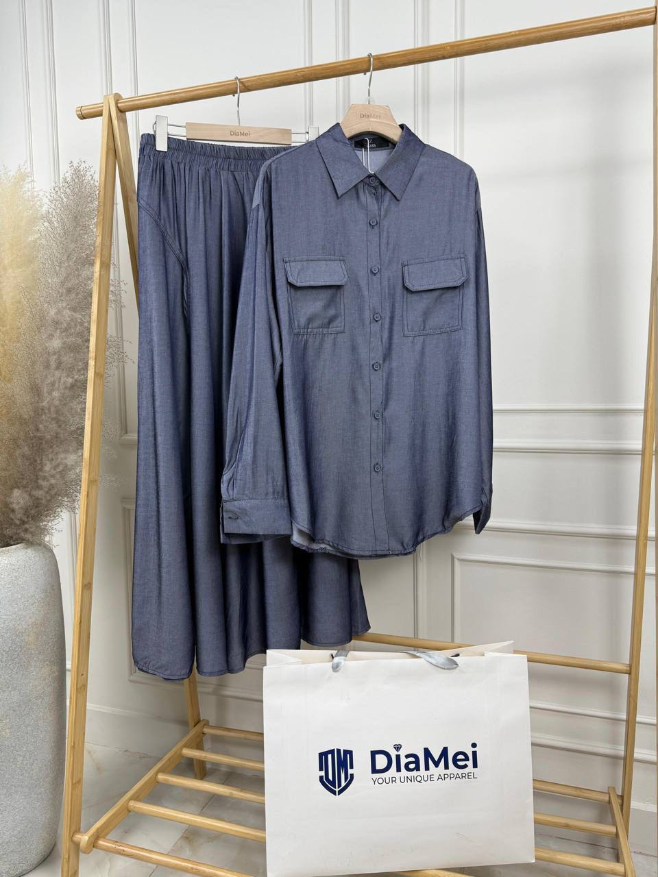 Комплект из купра тенселя: рубашка и юбка