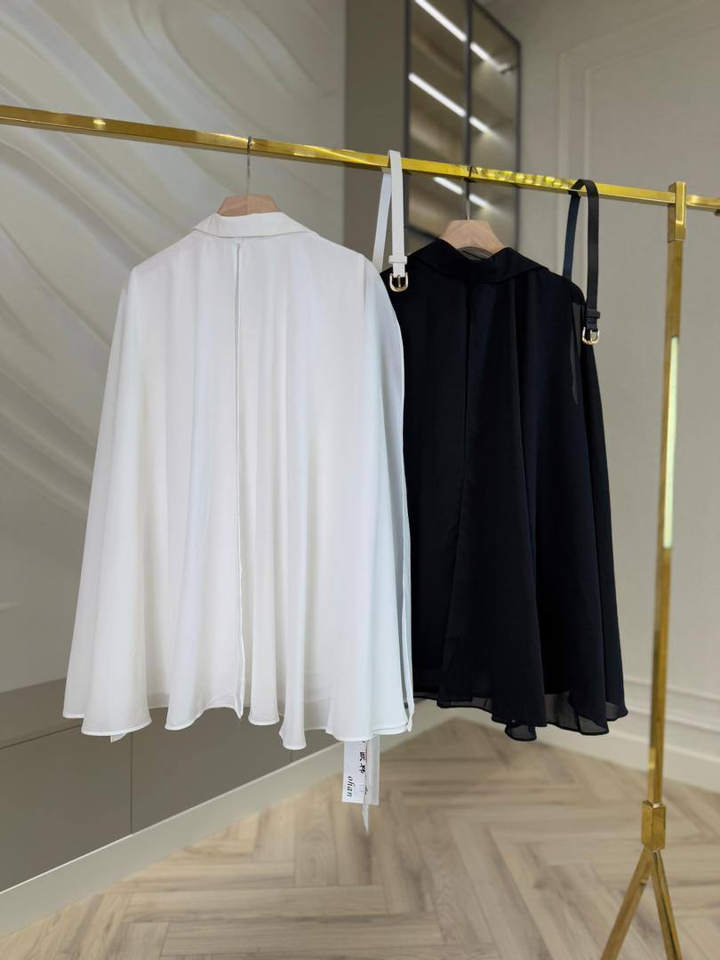 Элегантная рубашка с накидкой — утончённый стиль люкс