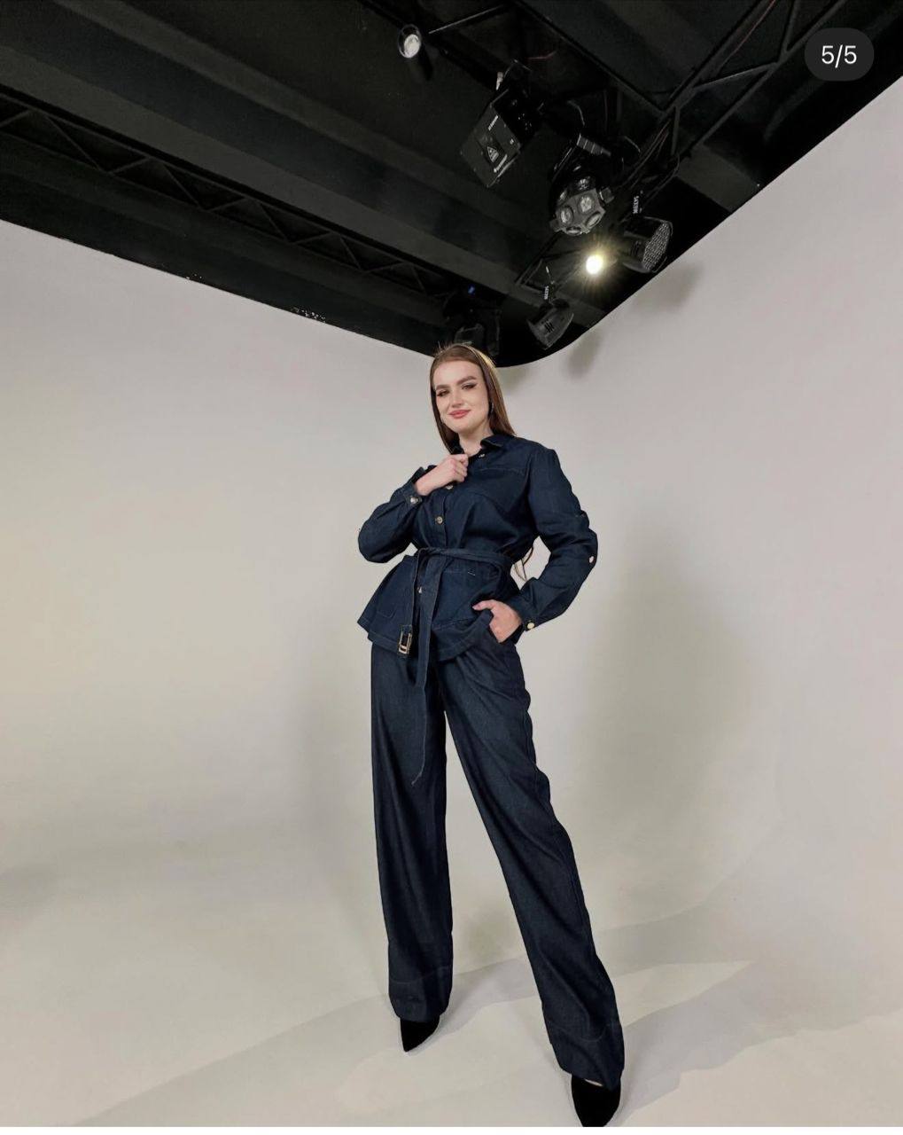 Джинсовый костюм двойка (рубашка + брюки)