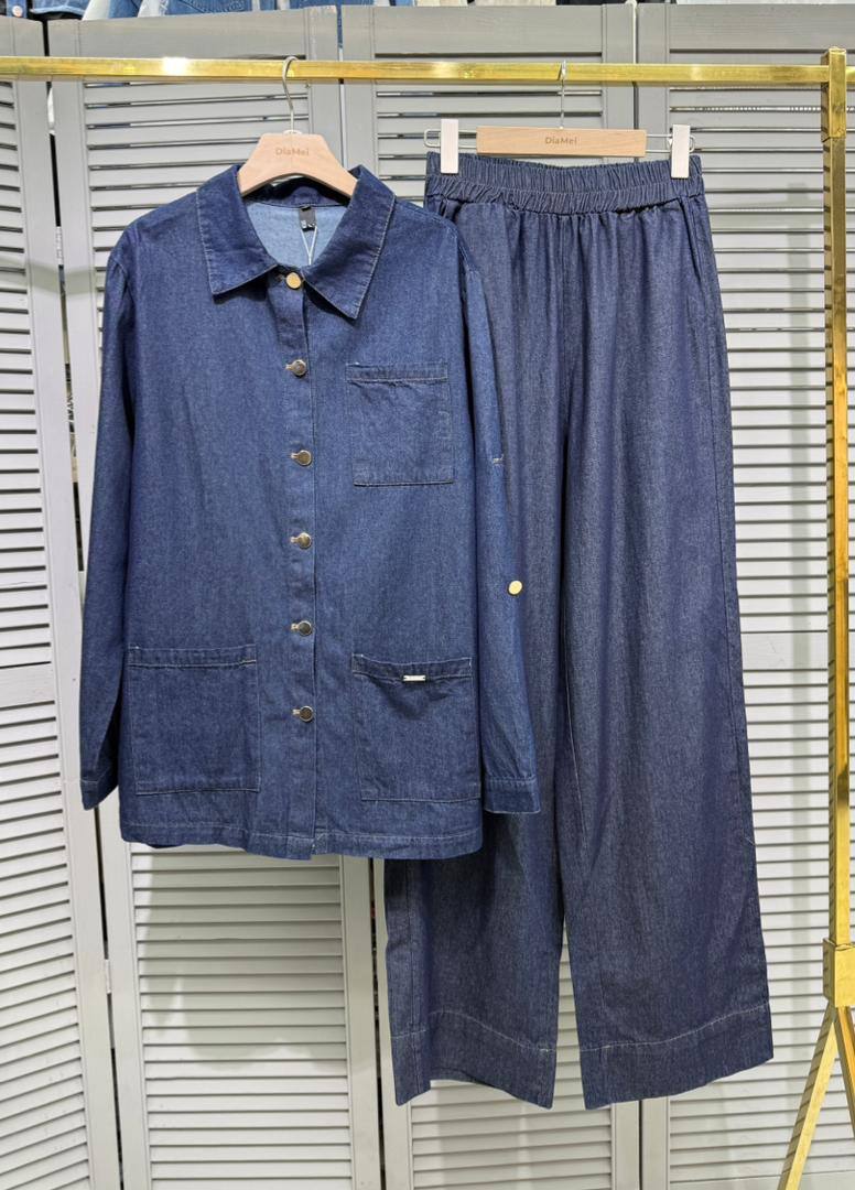 Джинсовый костюм двойка (рубашка + брюки)