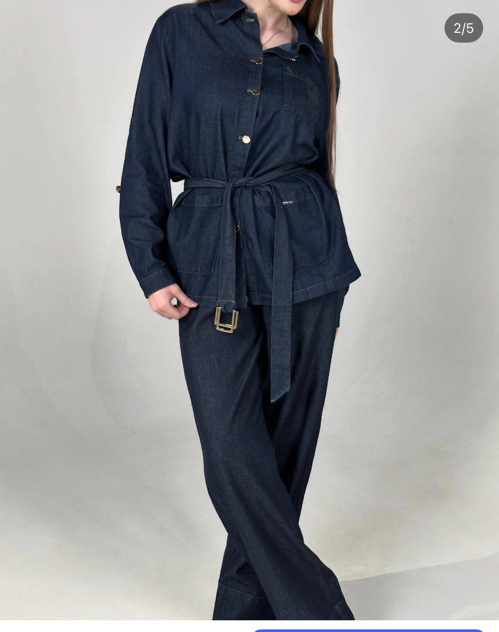 Джинсовый костюм двойка (рубашка + брюки)