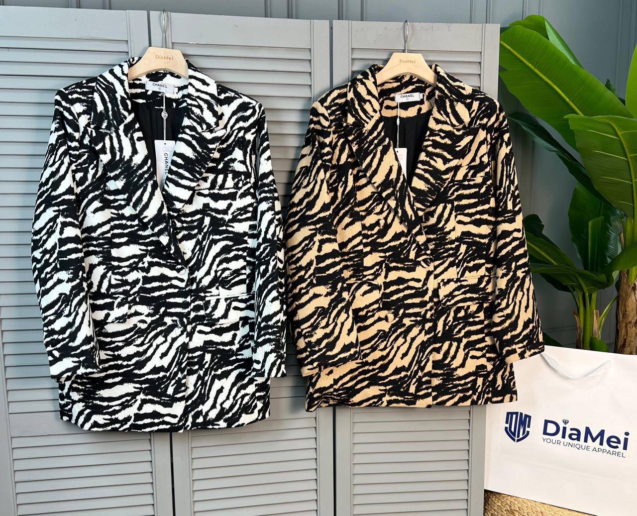 Пиджак с принтом зебра