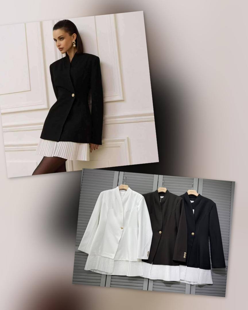 Платье-пиджак с плиссированным низом — стильный и завер...