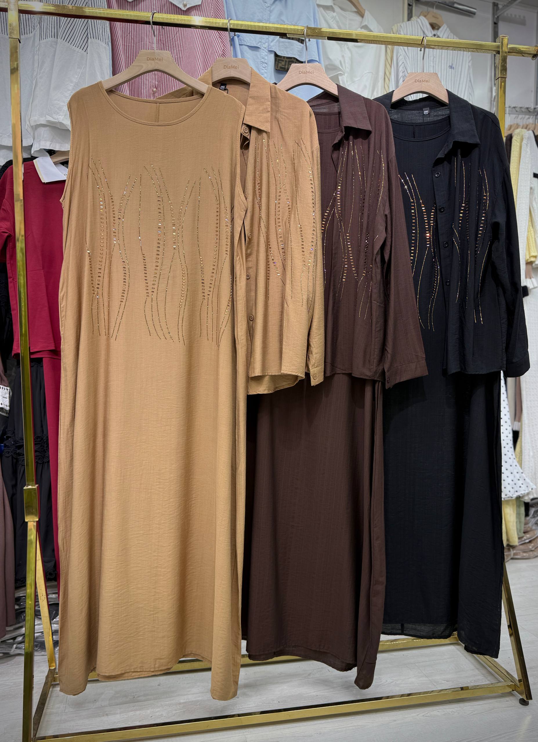 Элегантный комплект двойка — платье-сарафан + рубашка с...