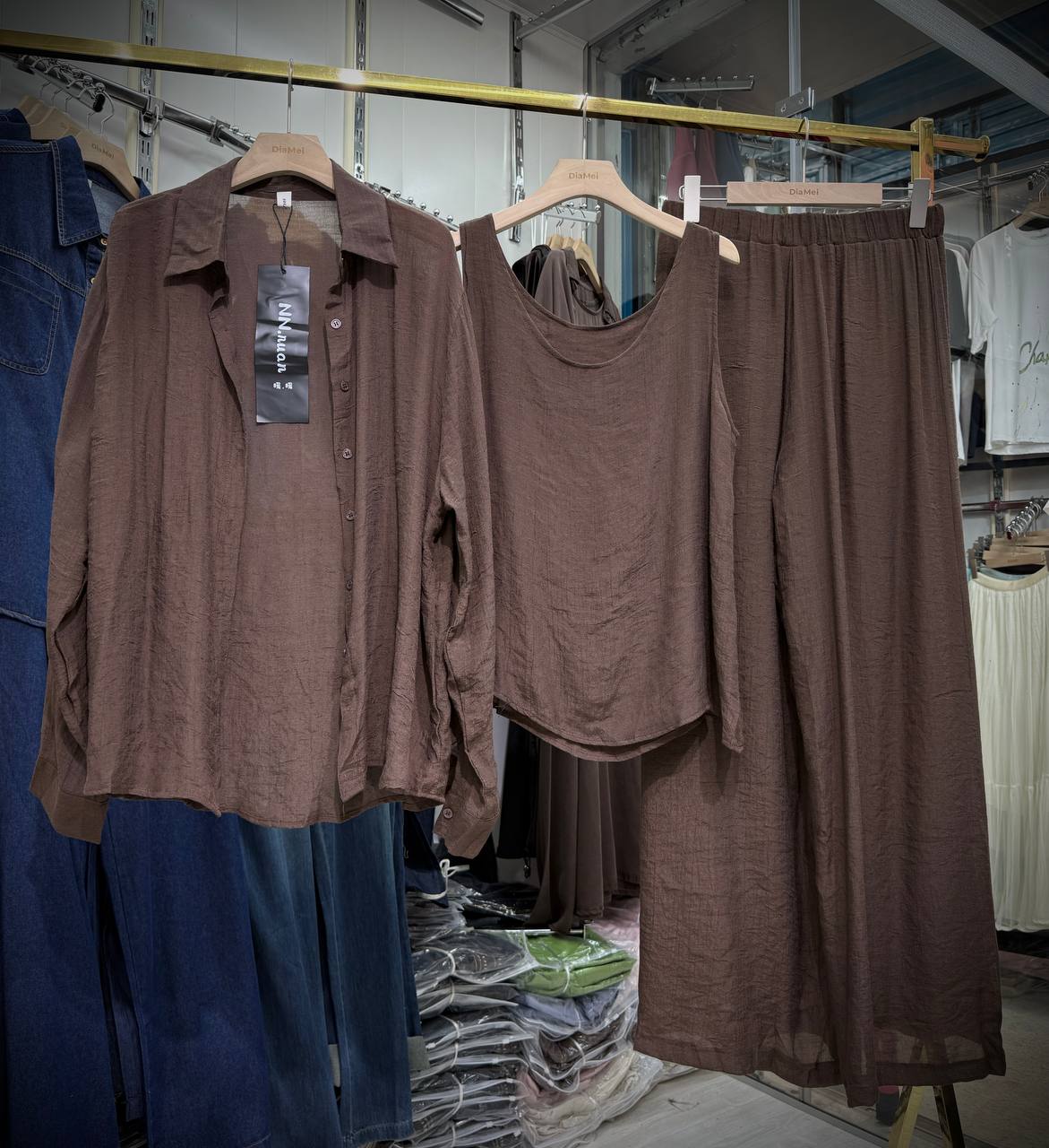 Костюм-тройка из муслина