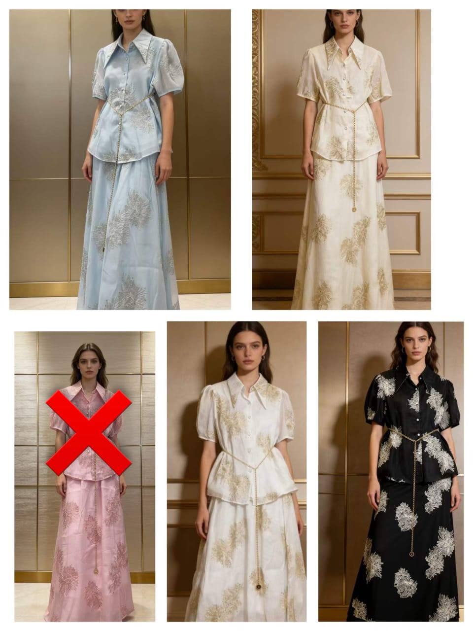 Комплект-двойка с вышивкой и стразами