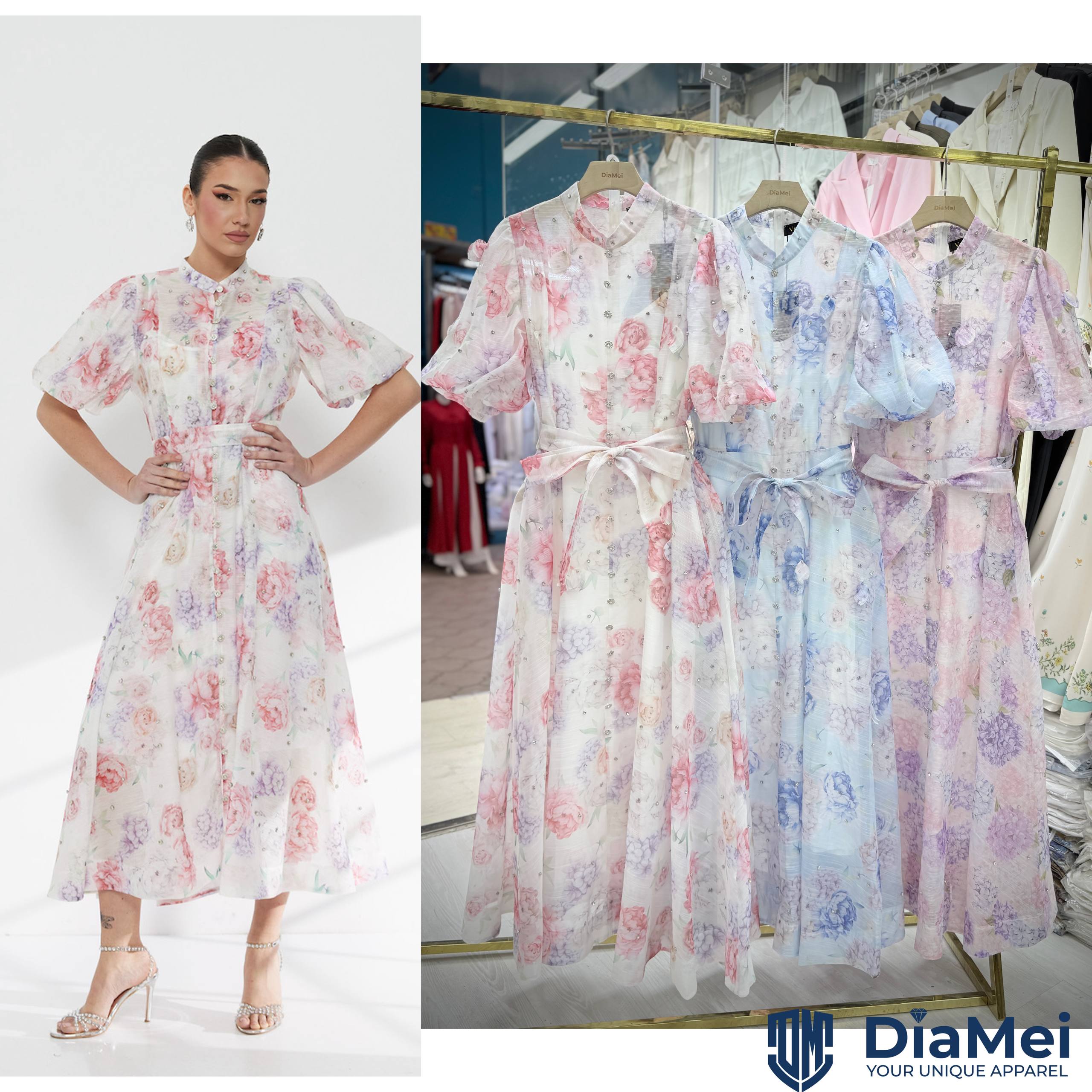 Роскошное воздушное платье в стиле Zimmermann с цветочн...