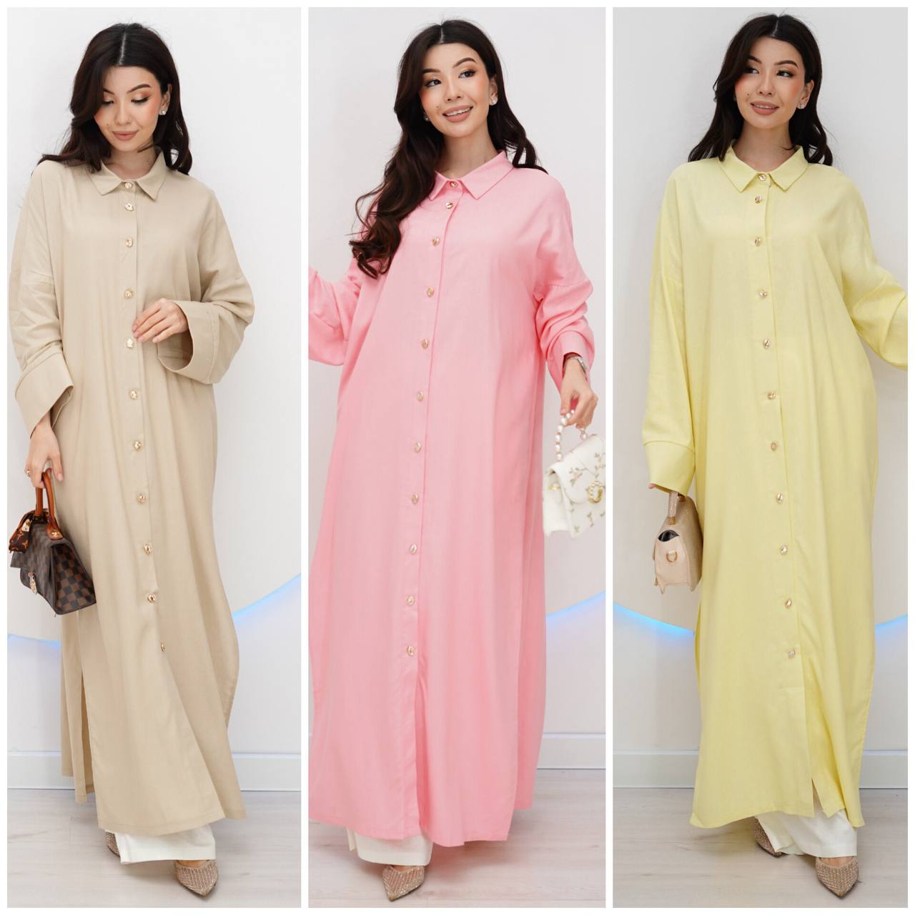 Новинка!
Свободный рубашечный костюм в стиле oversize —...