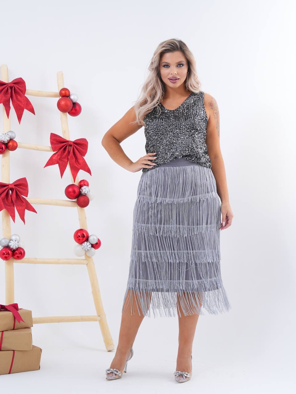 Юбка с бахро...