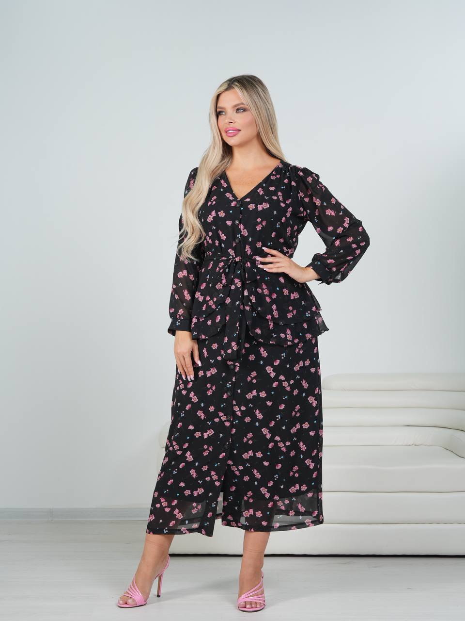 Платье со съ...