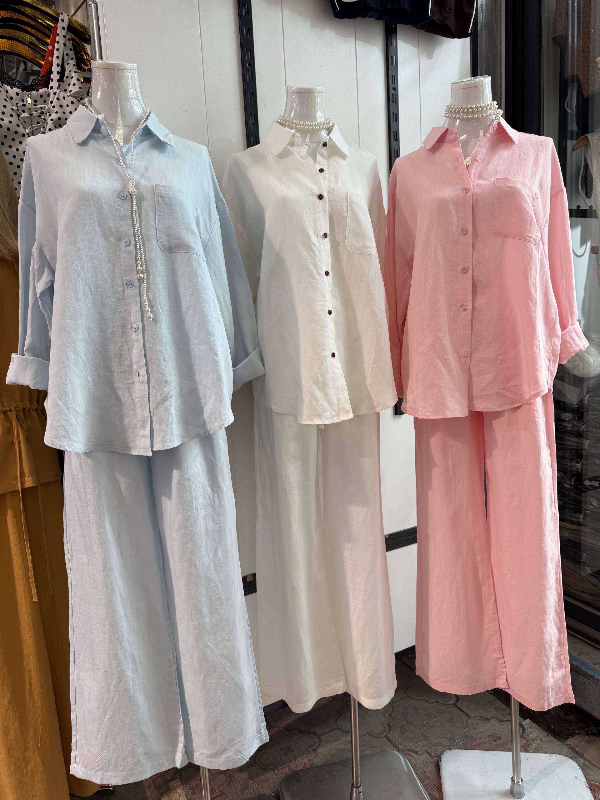 Стильная льняная двойка из 100% натурального льна🌸
Разм...