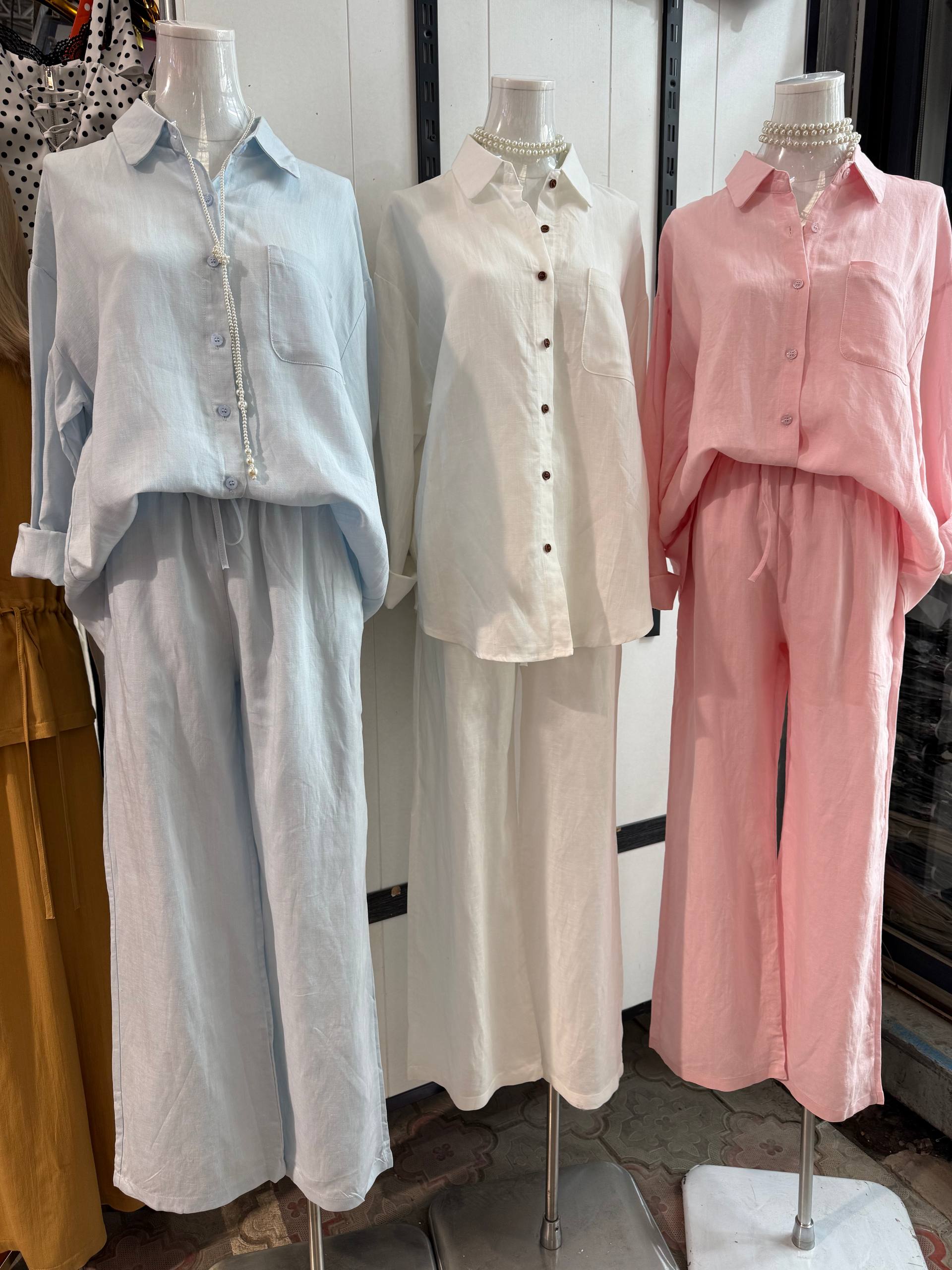 Стильная льняная двойка из 100% натурального льна🌸
Разм...