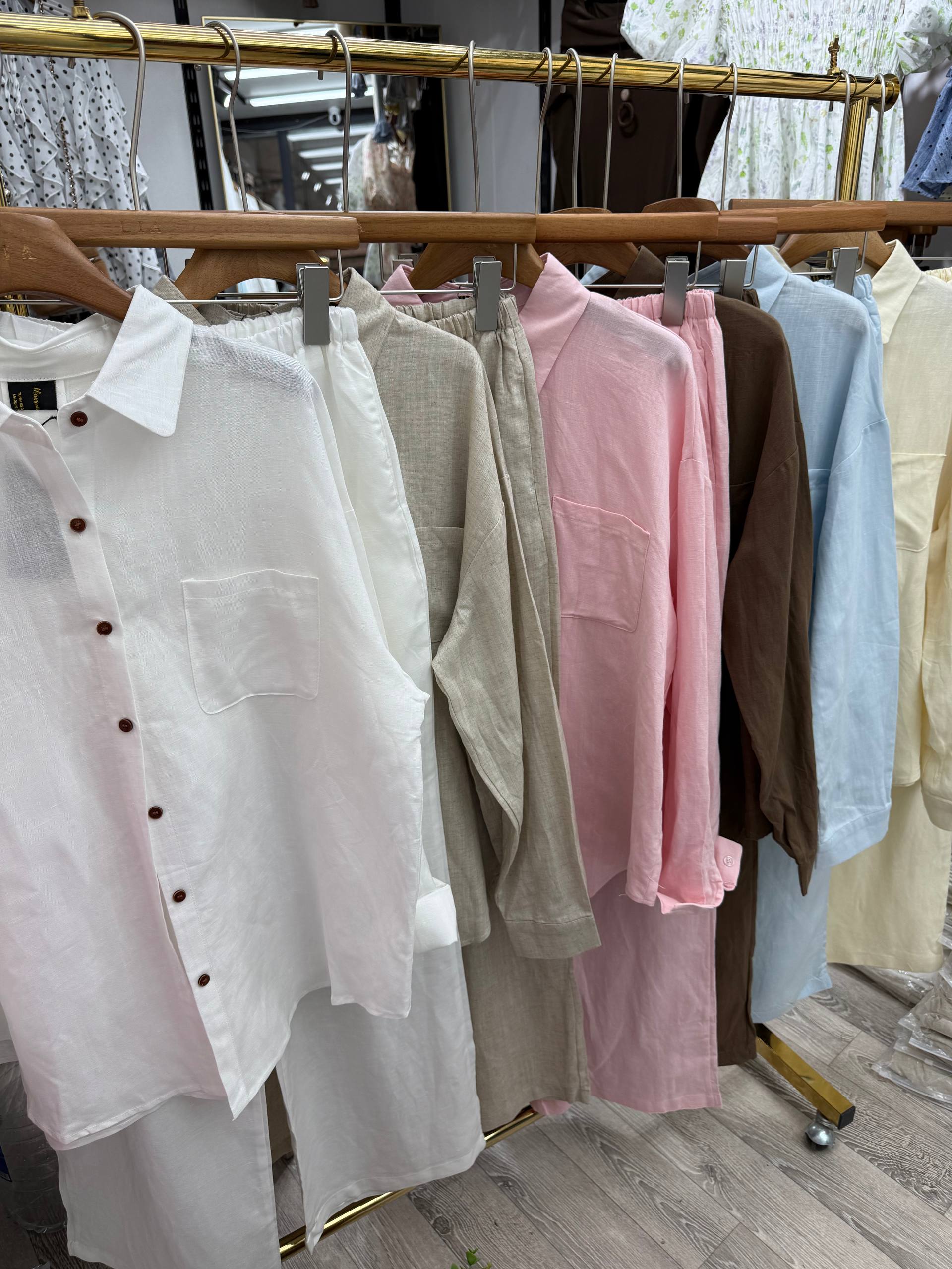 Стильная льняная двойка из 100% натурального льна🌸
Разм...