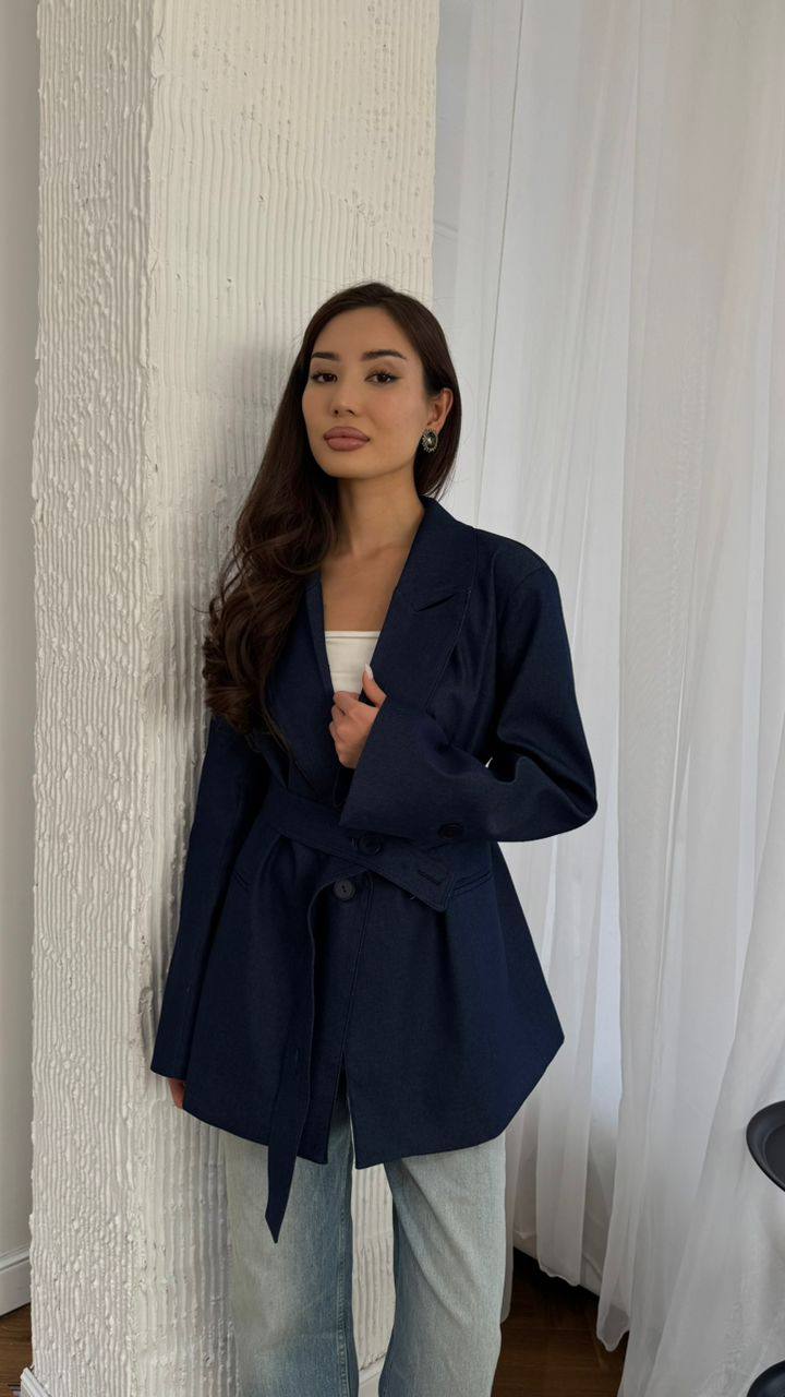 New✨BE_TRENDY✨
Деним жакет с поясом- стильный акцент в ...