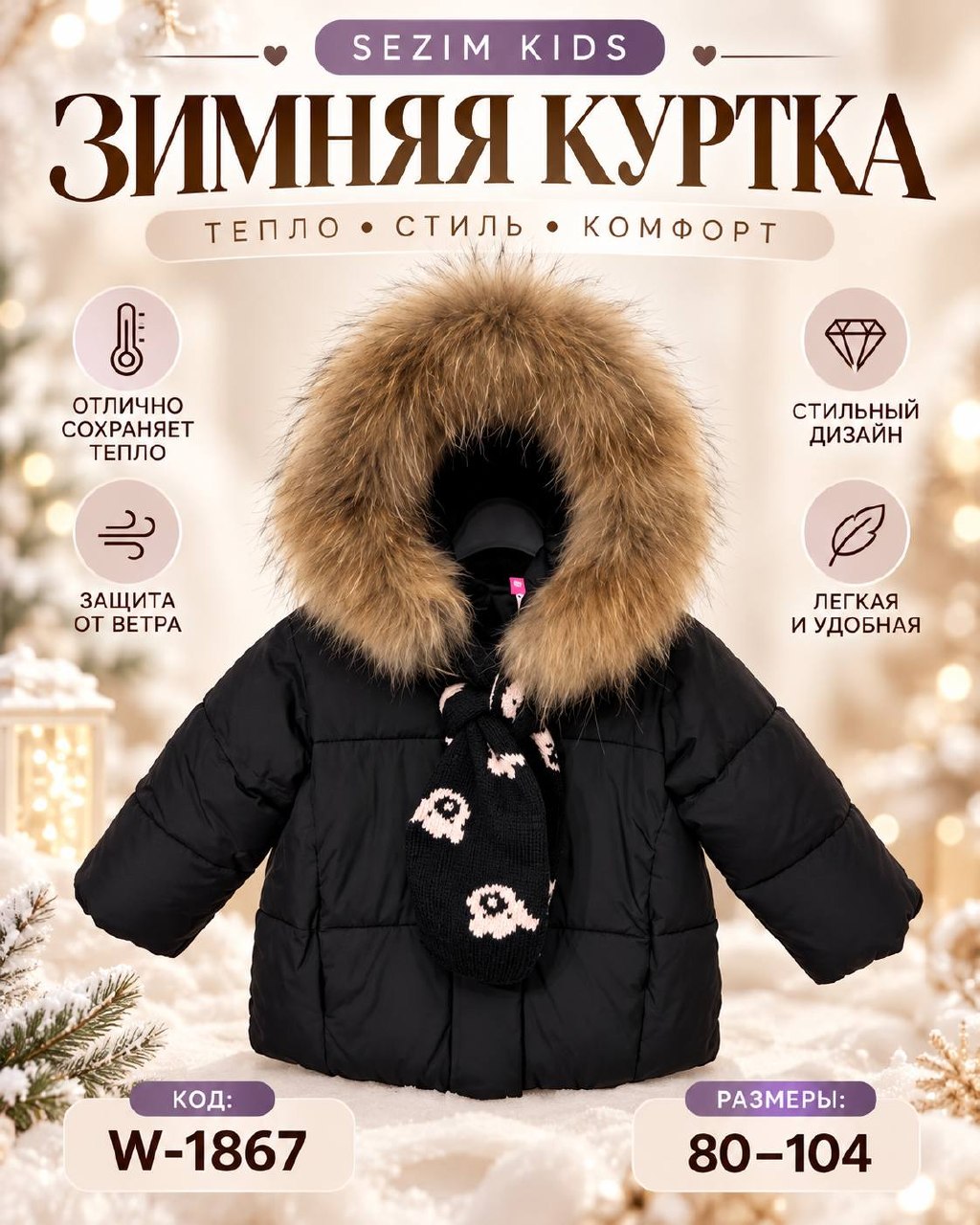 ЗИМНИЕ КУРТКИ🤩
🆔 КОД: W-1867
🔢 РАЗМЕРЫ: 80-104
🚶‍♂️ВОЗР...
